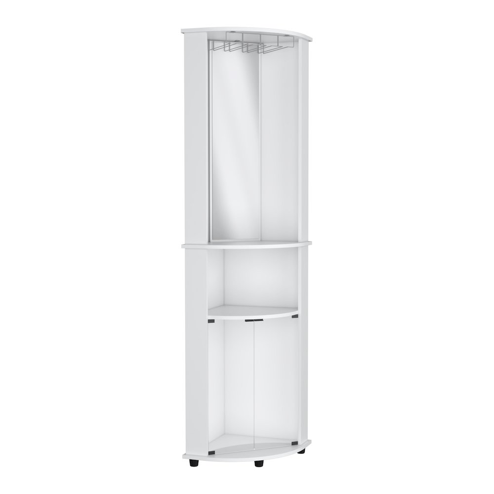 Chicago Corner Bar Cabinet White MDF. Picture 2