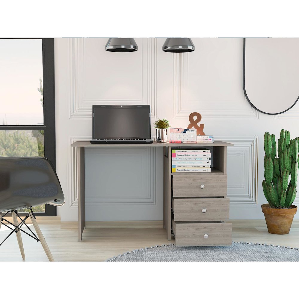 Bianco Desk Light Gray MDF. Picture 5