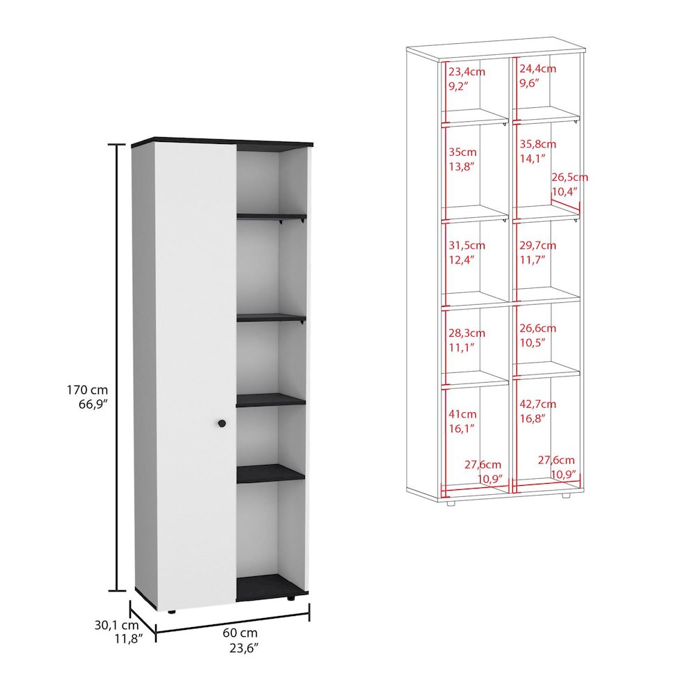 Hoyt Multistorage Kitchen Pantry White/Black MDF. Picture 4