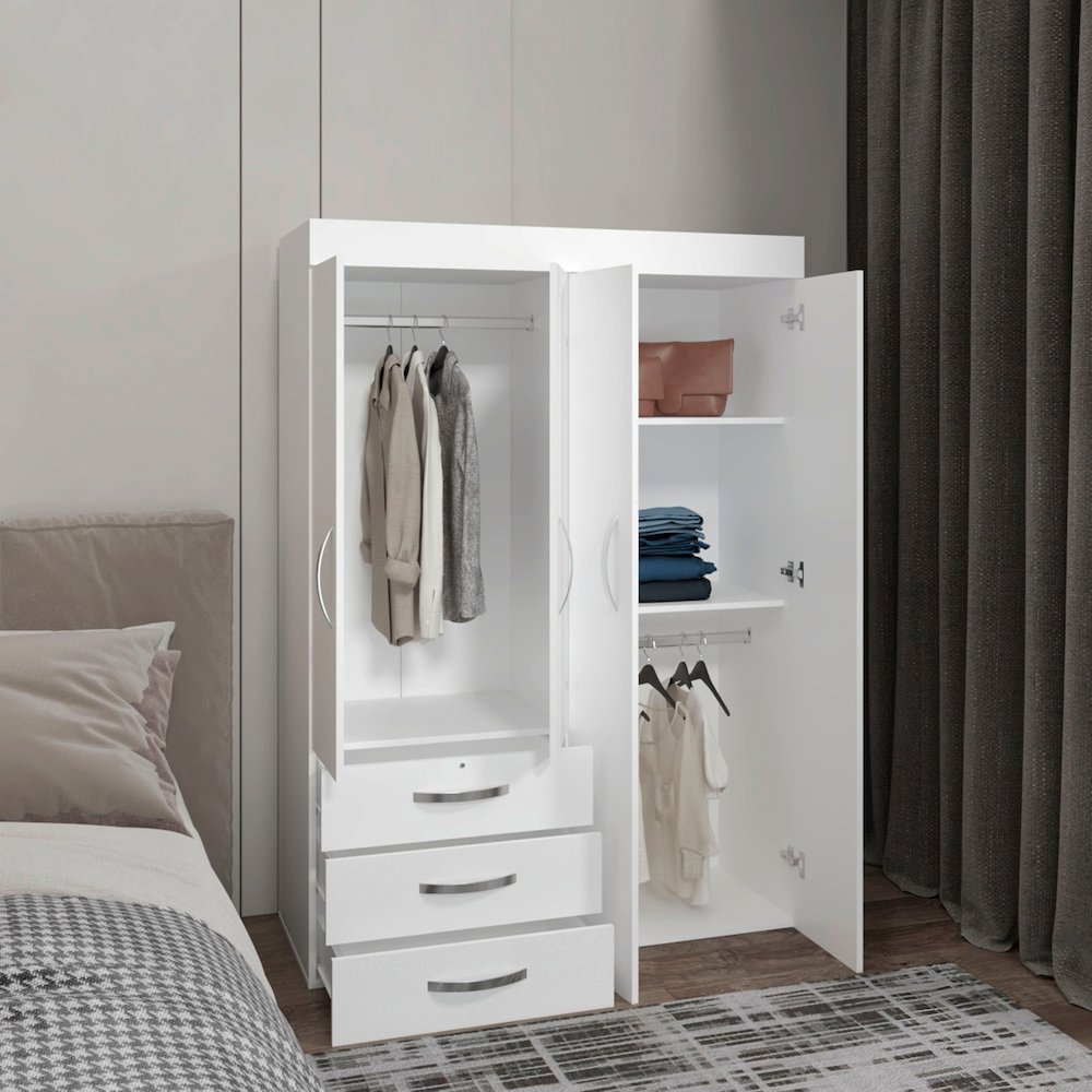 Denver Mobile Armoire White Wengue MDF. Picture 4
