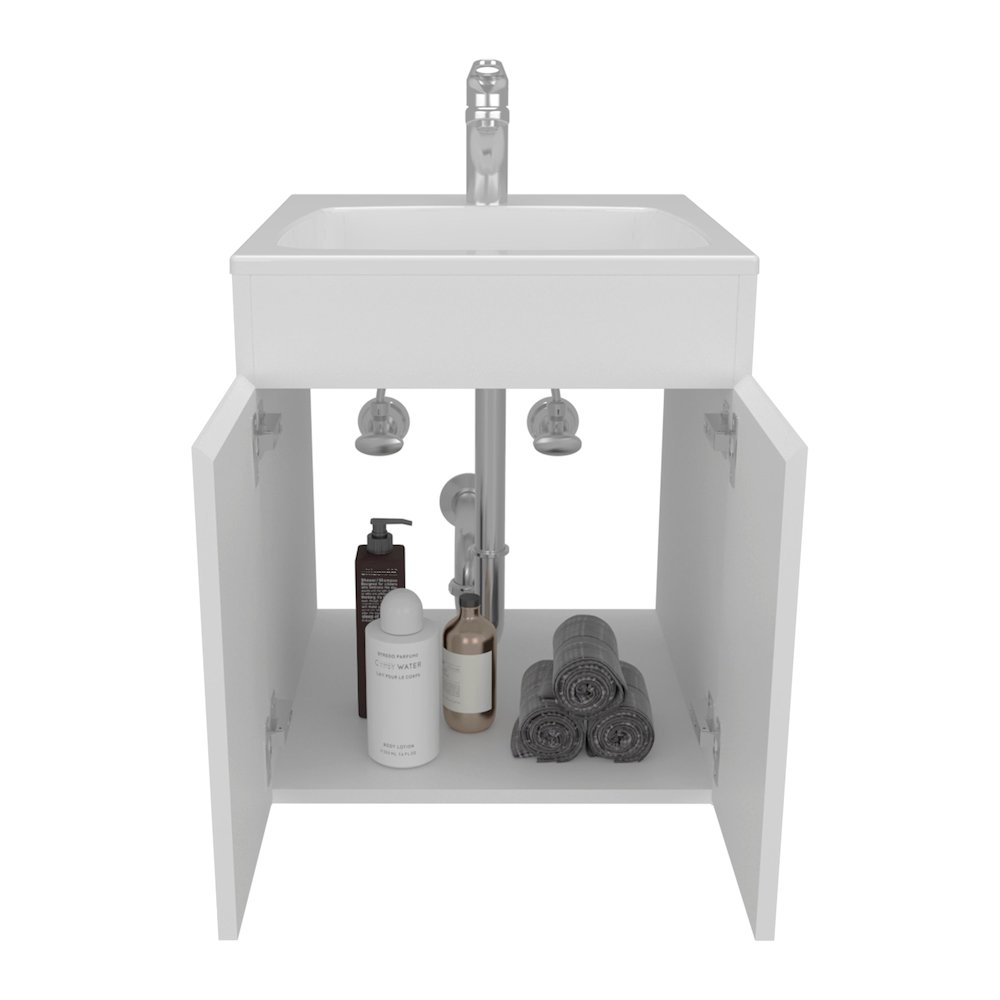Tuhome Bathroom Vanity Meka 45 White MDF. Picture 5