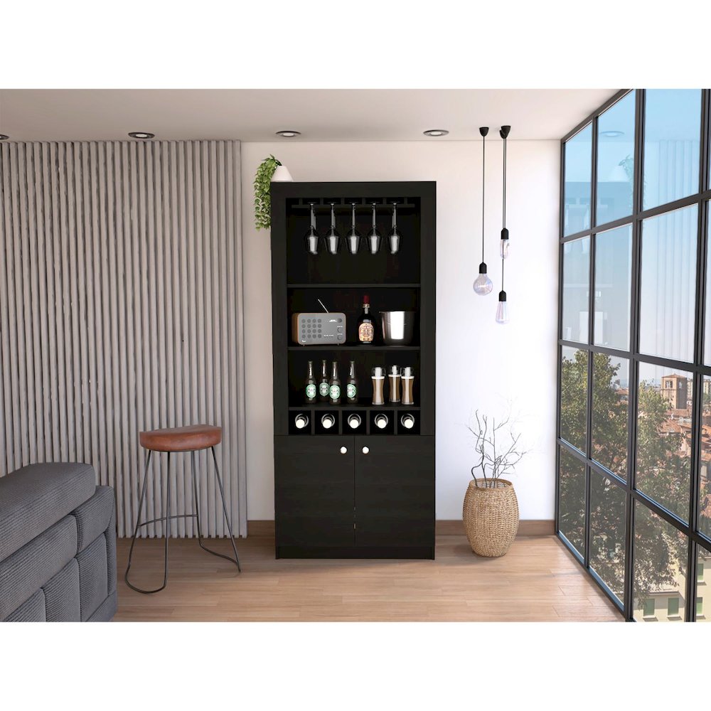 Leto XL Shoe Rack Black MDF. Picture 3