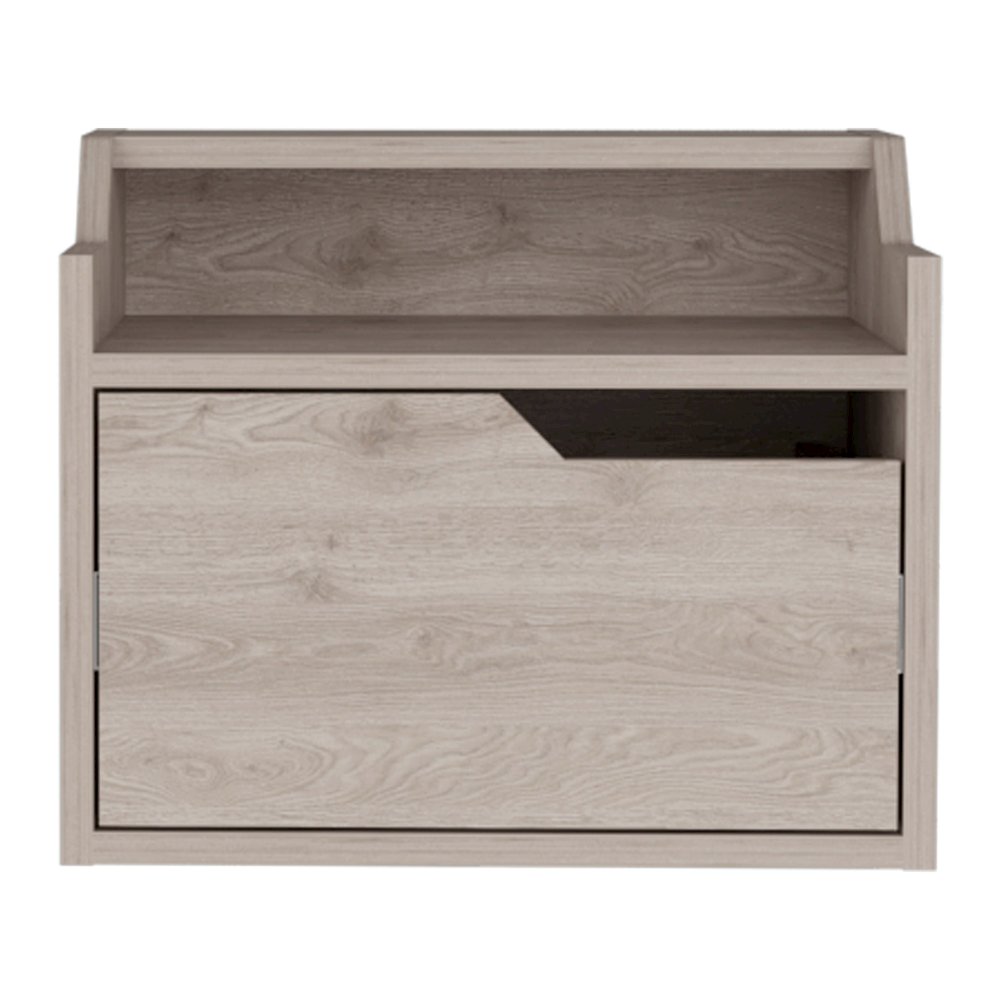 Busan Floating Nightstand Light Grey MDF. Picture 4