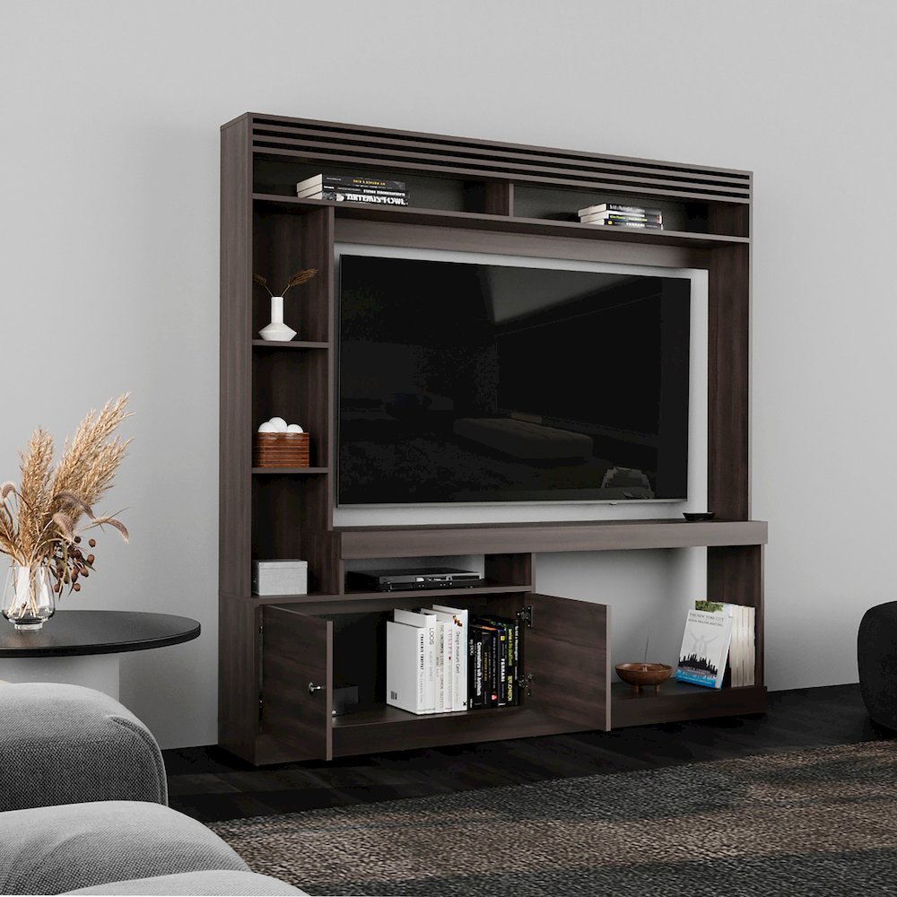 Dante Entertainment Center Dark Walnut MDF. Picture 5
