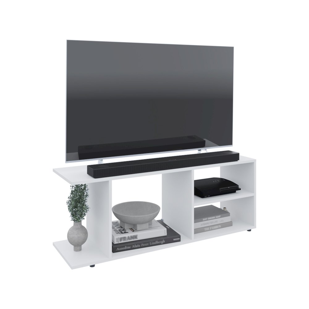 Goodwood Tv Stand White MDF. Picture 1