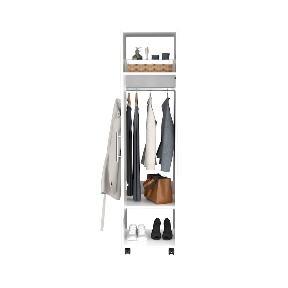 Cluster Cabinet Wardrove with Mirror White MDF. Picture 2