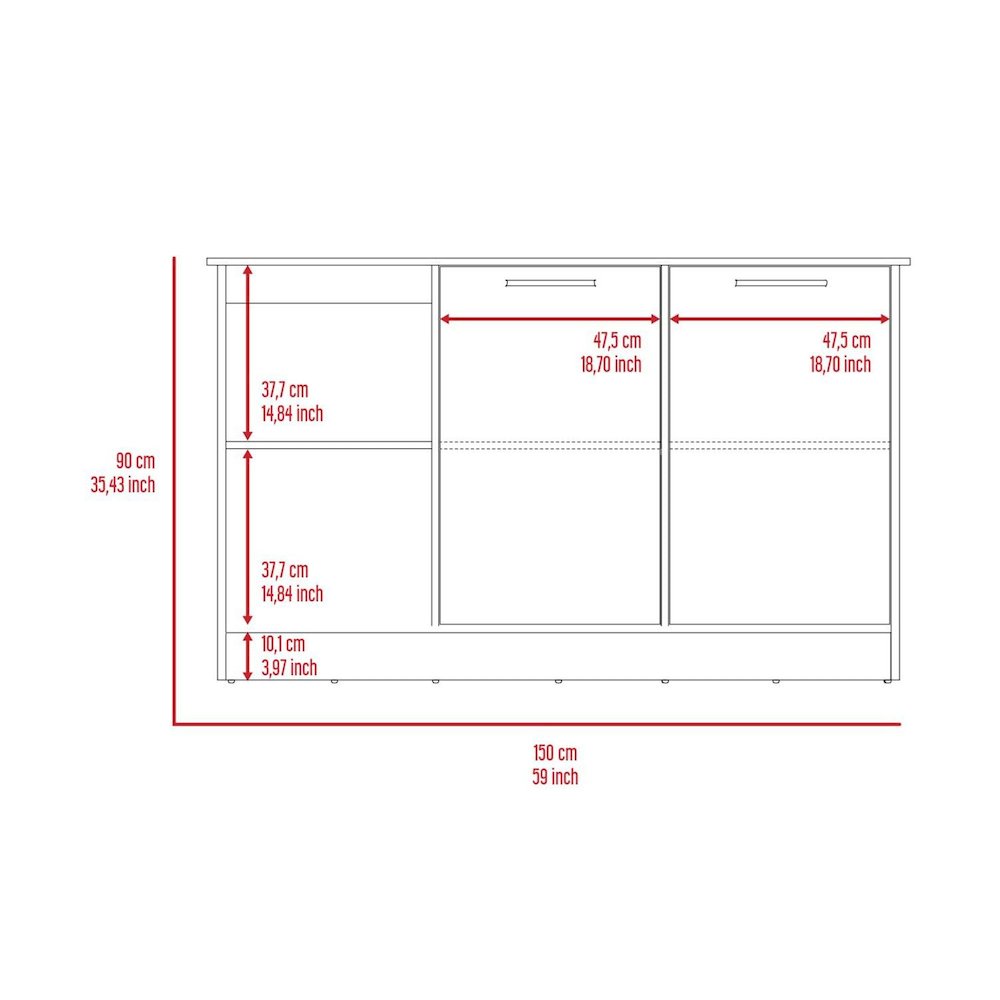 Eiffel Kitchen Pantry White MDF. Picture 4