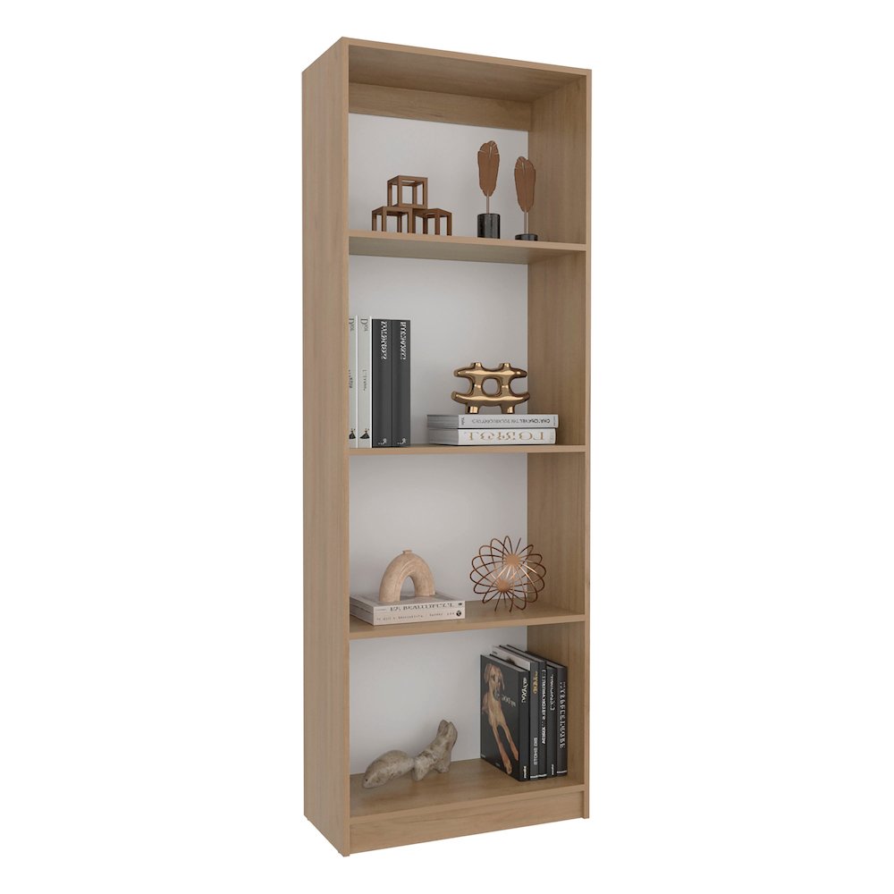 Home 5 Shelves Bookcase Natural Oak MDF. Picture 5