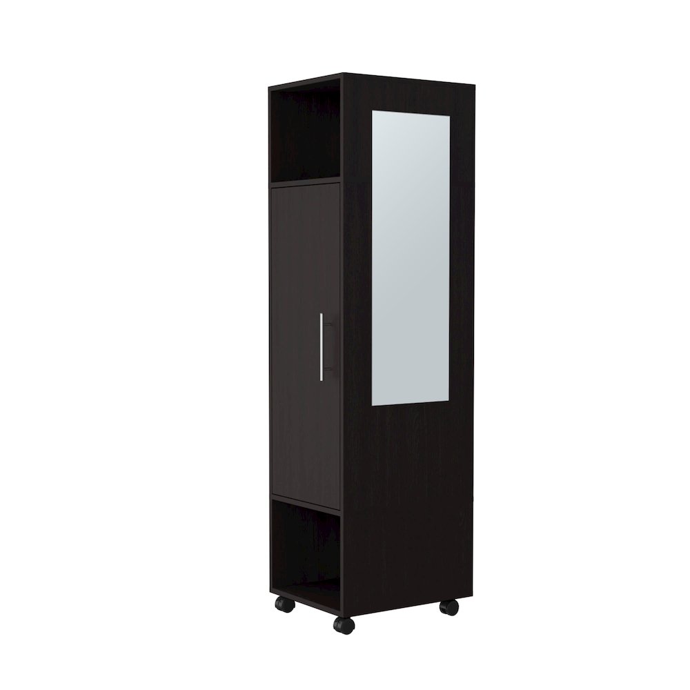 Cluster Cabinet Wardrove with Mirror Black MDF. Picture 4