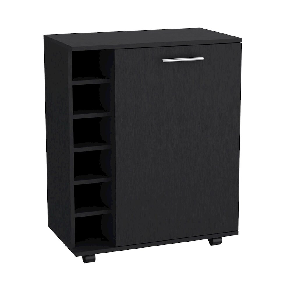 Wick Bar Cart Black MDF. Picture 1