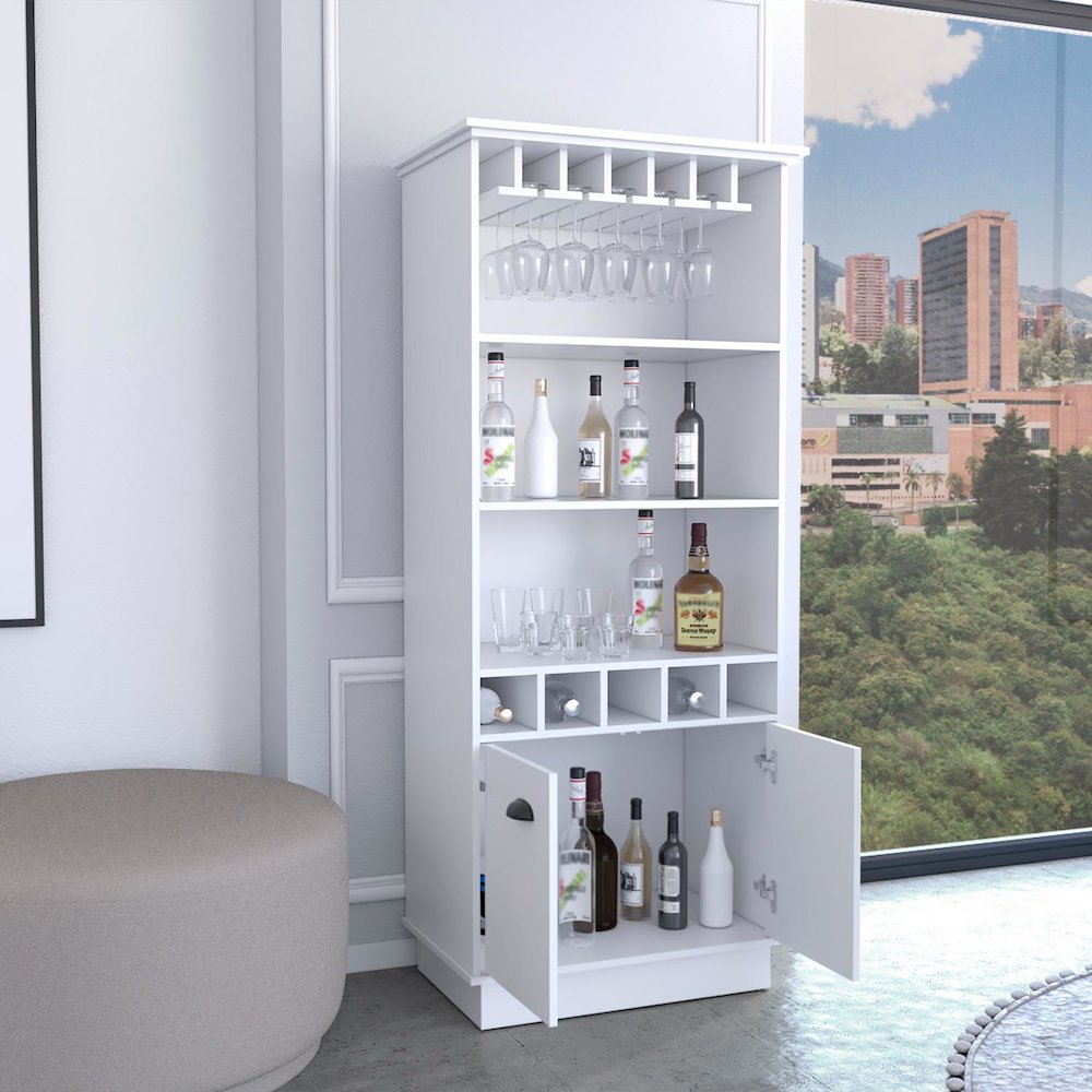 Dundee Bar Cabinet White MDF. Picture 5