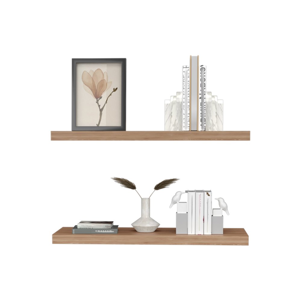 Ecco 31.5" Wide Floating Shelves Set of 2 Pine MDF. Picture 5