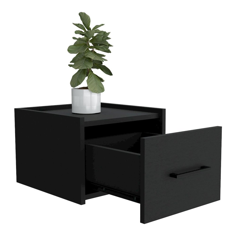 Boa Floating Nightstand Black MDF. Picture 2