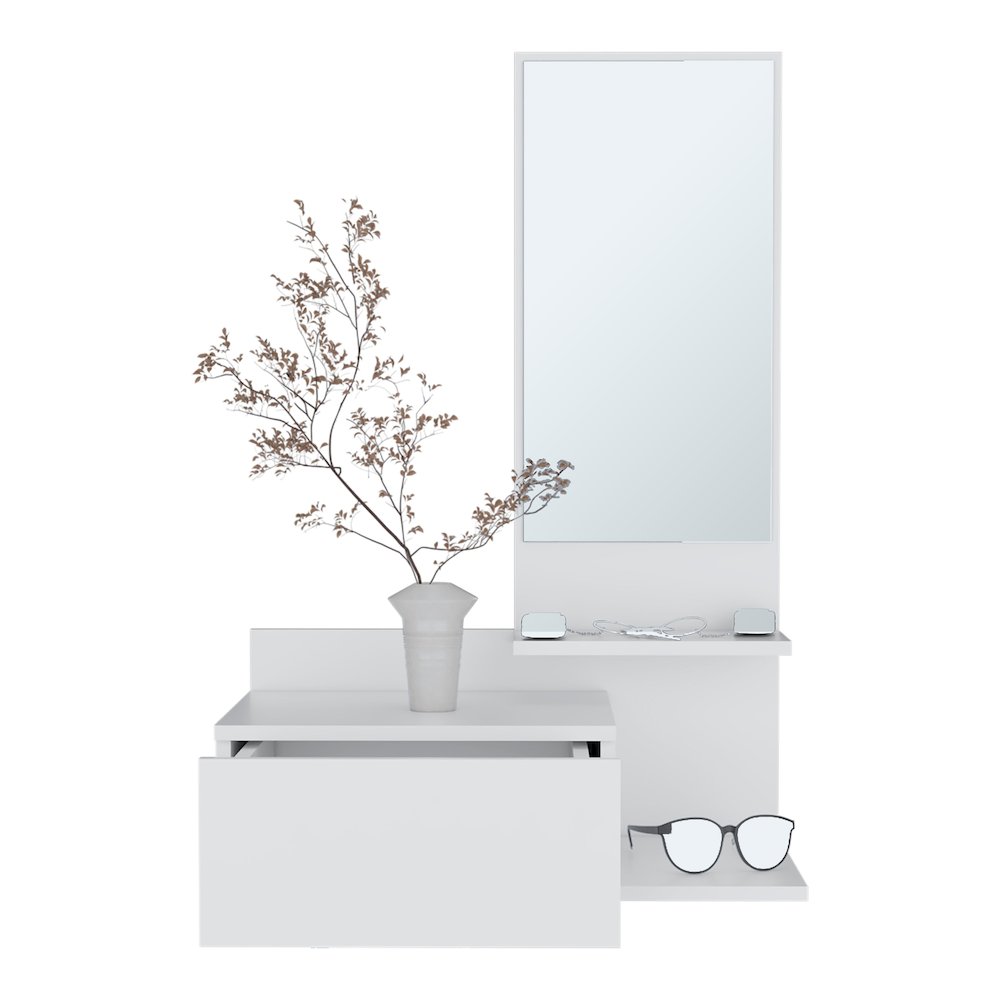 Vienna Floating Console Table White MDF. Picture 5
