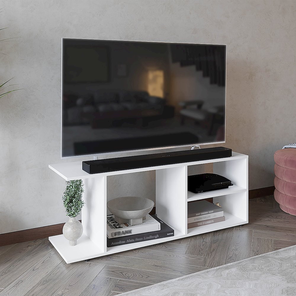 Goodwood Tv Stand White MDF. Picture 4