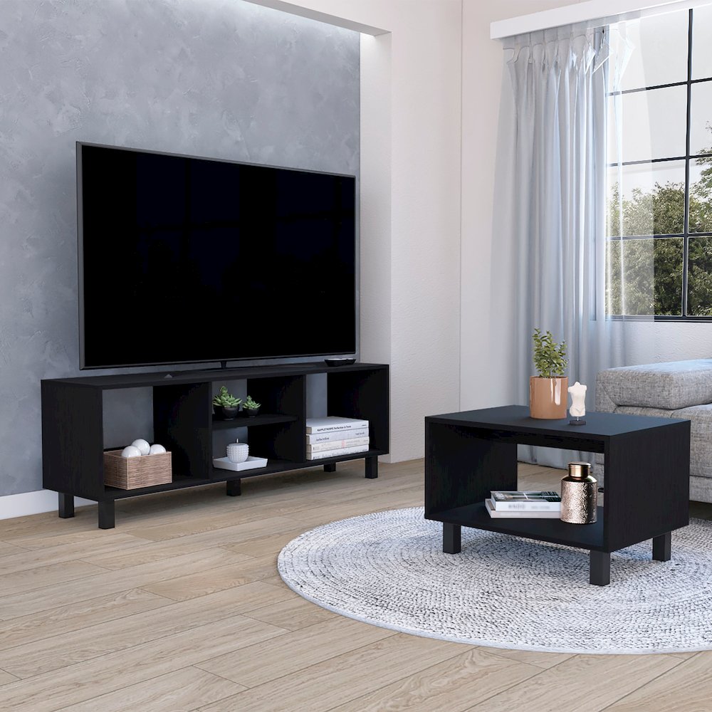 Eclipse 2 pc Living Room Set Black MDF. Picture 3