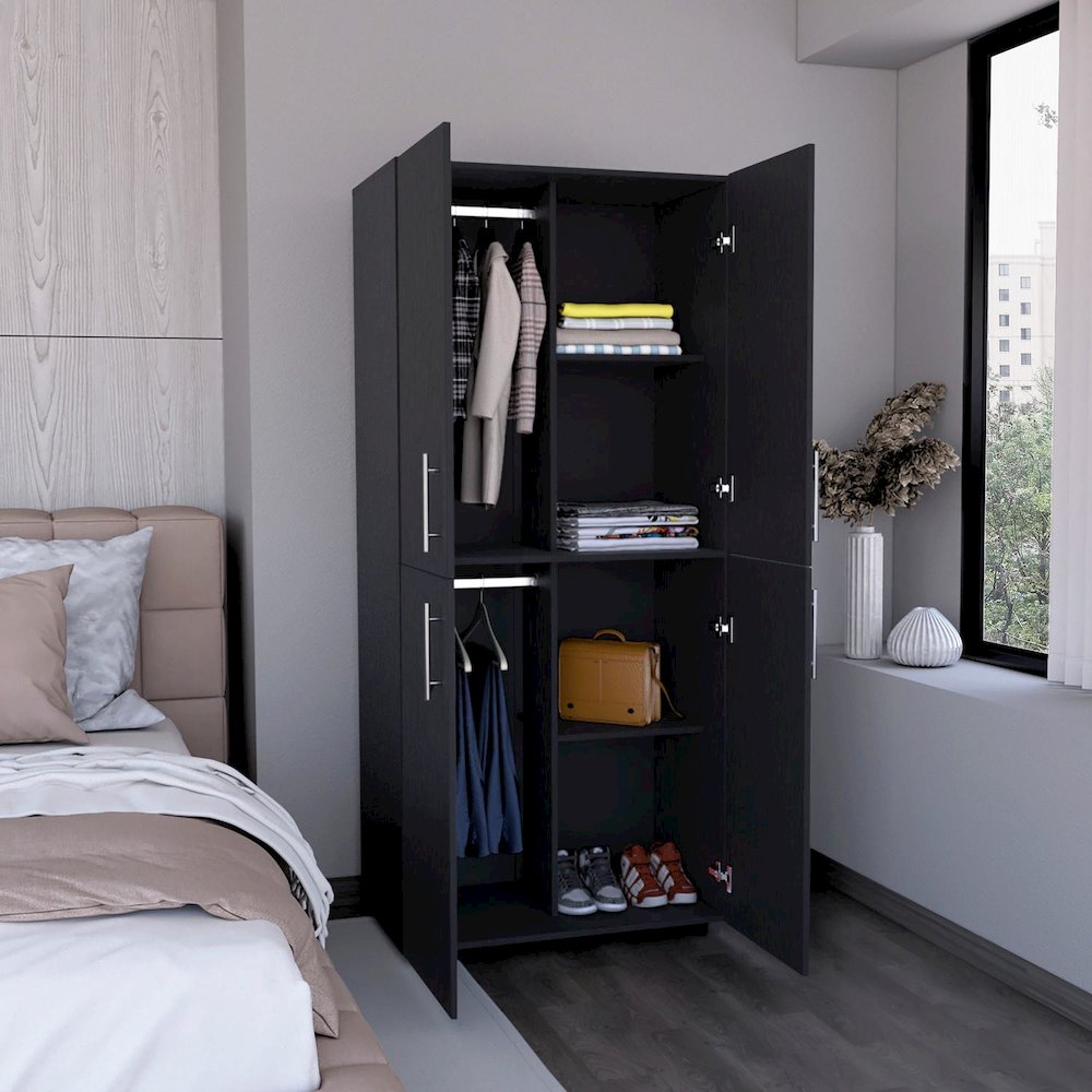 Hazel Armoire Black MDF. Picture 5