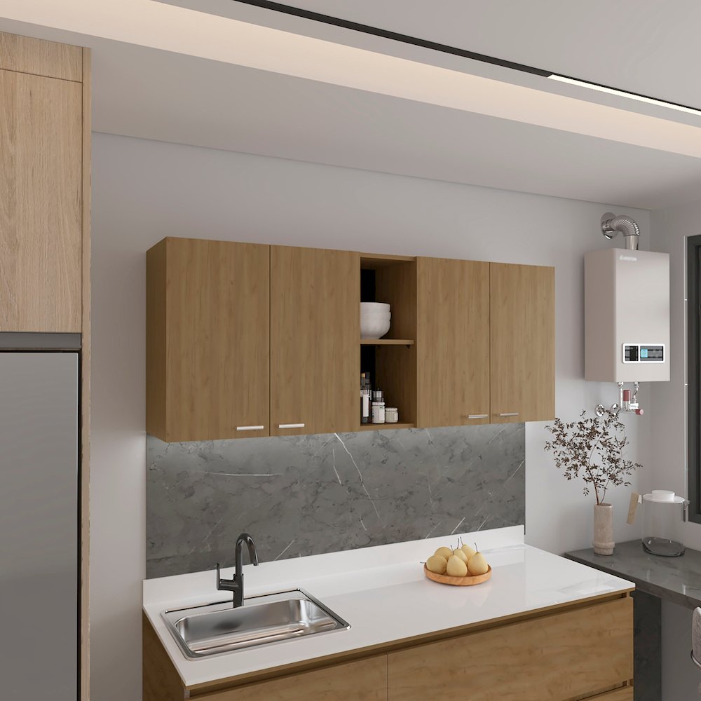 Portofino 150 Wall Cabinet Natural Oak MDF. Picture 3