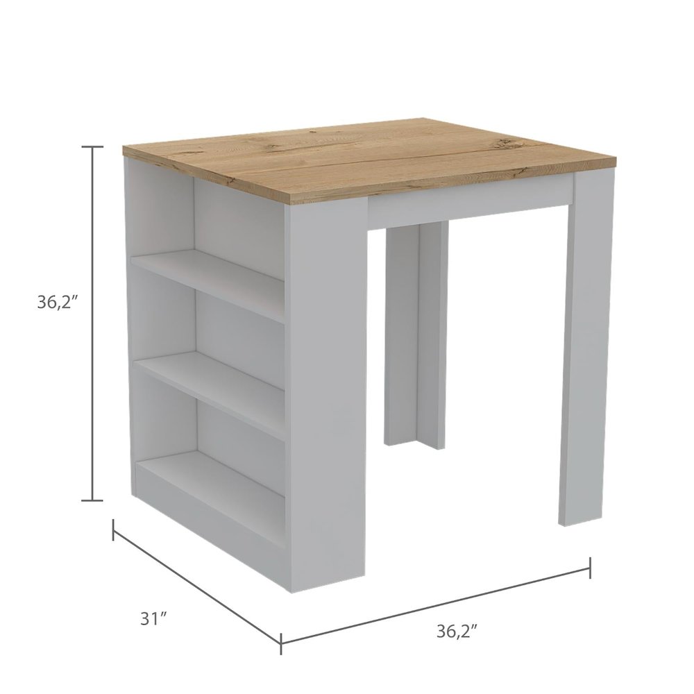 Tanna Kitchen Island White / Light Oak MDF. Picture 4