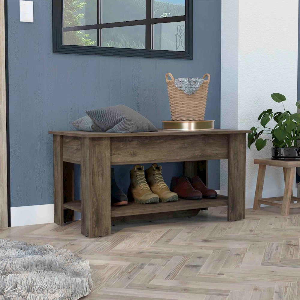 Entryway Benches Dark Brown MDF. Picture 3