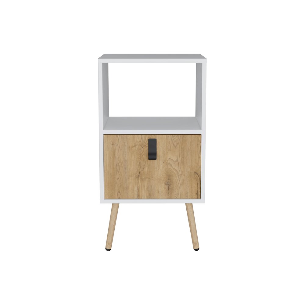 Huna Tall Nightstand White / Macadamia MDF. Picture 2