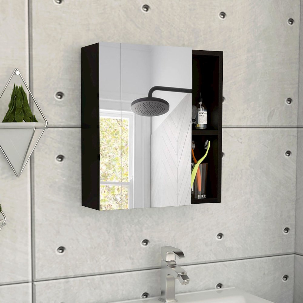 Labelle Medicine Cabinet Black MDF. Picture 3