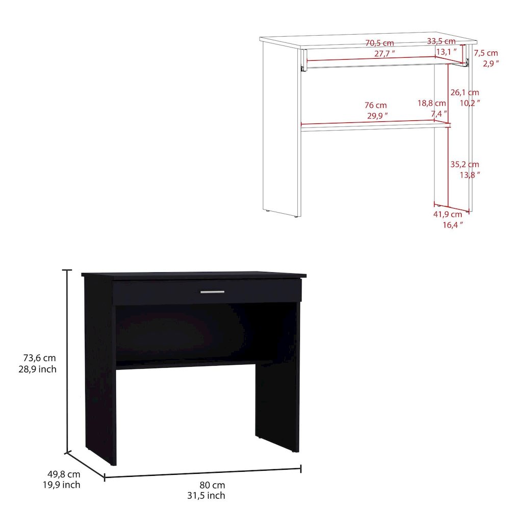Computer Desk Black MDF. Picture 4