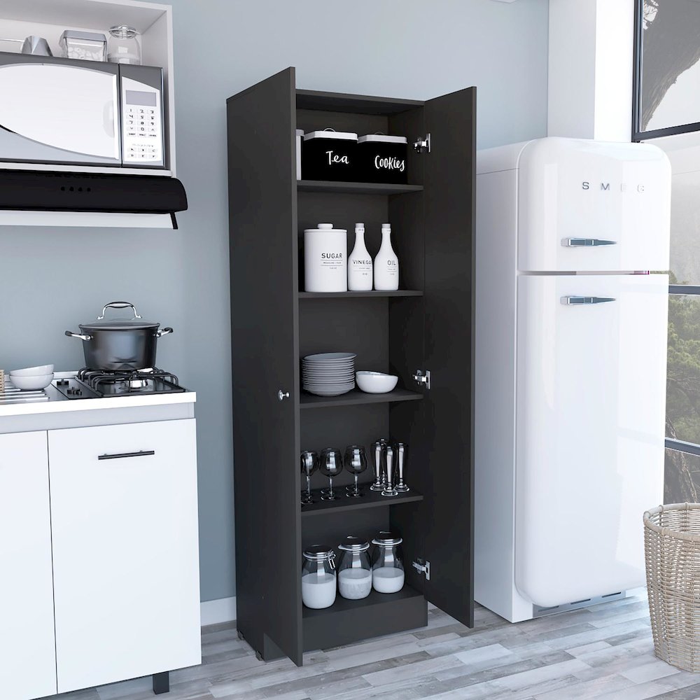 Multistorage Pantry Black MDF. Picture 5