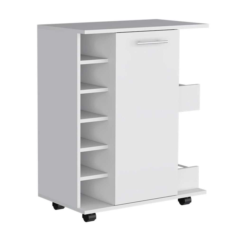 Lothian Bar Cart White MDF. Picture 1