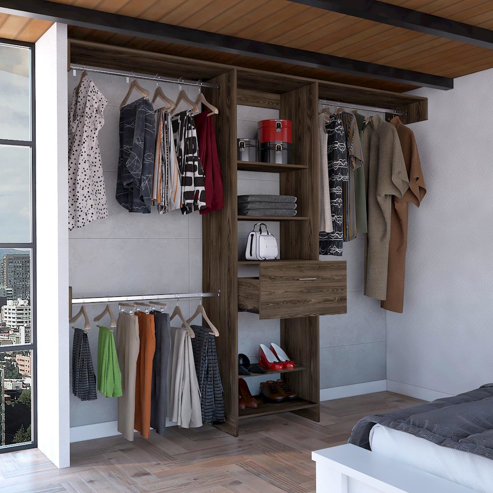 Manchester 250 Closet System Dark Walnut MDF. Picture 5