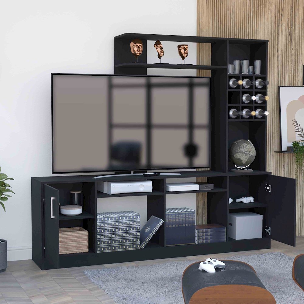 Essential Corner Bar Cabinet Macadamia MDF. Picture 5