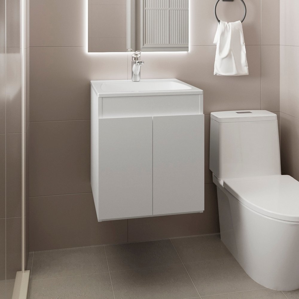 Tuhome Bathroom Vanity Meka 45 White MDF. Picture 3