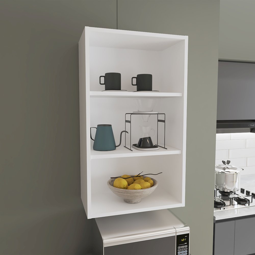 Eco 36" High Wall Cabinet White MDF. Picture 4