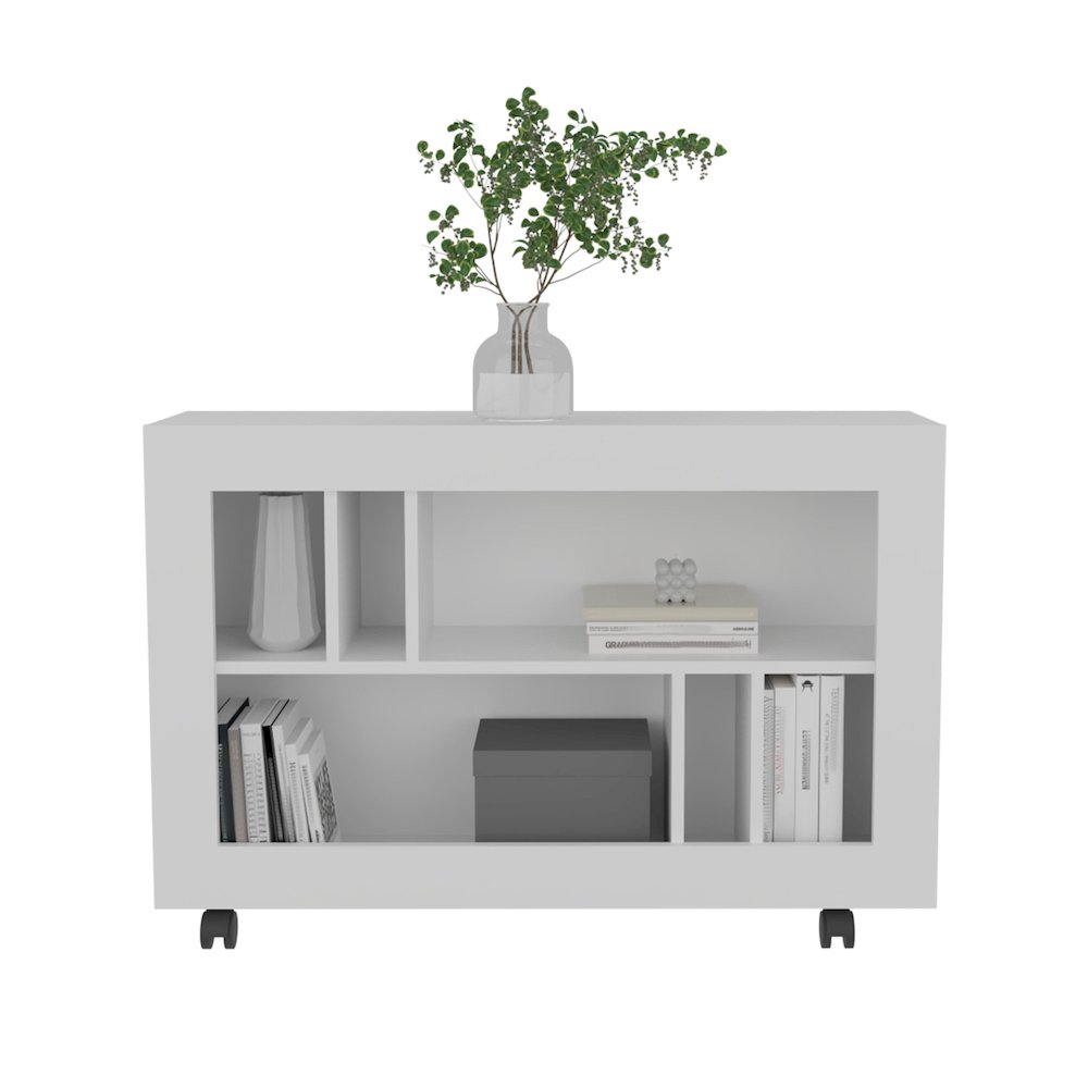 Joge Console Table Cart White MDF. Picture 2