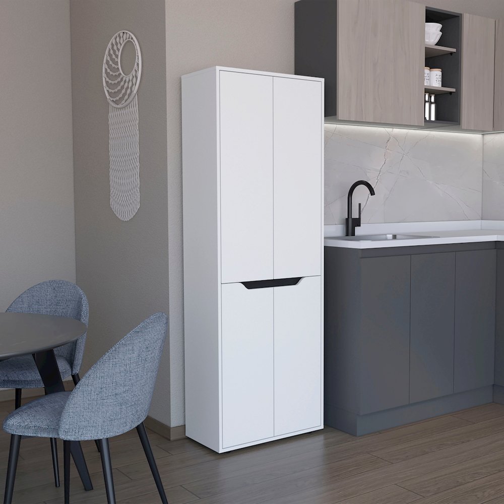 Herrin Multistorage Kitchen Pantry White/Black MDF. Picture 3