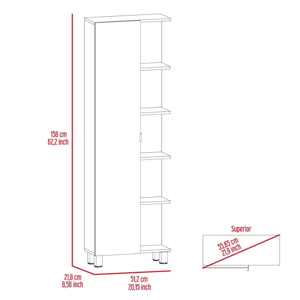 Pamplona 2 Pantry Light Oak / White MDF. Picture 4