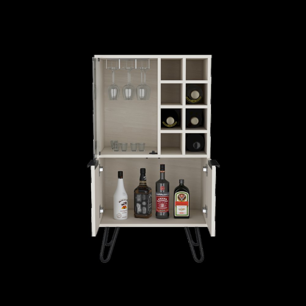 Aster 23" Wide Bar Cabinet White Washed Oak MDF. Picture 5