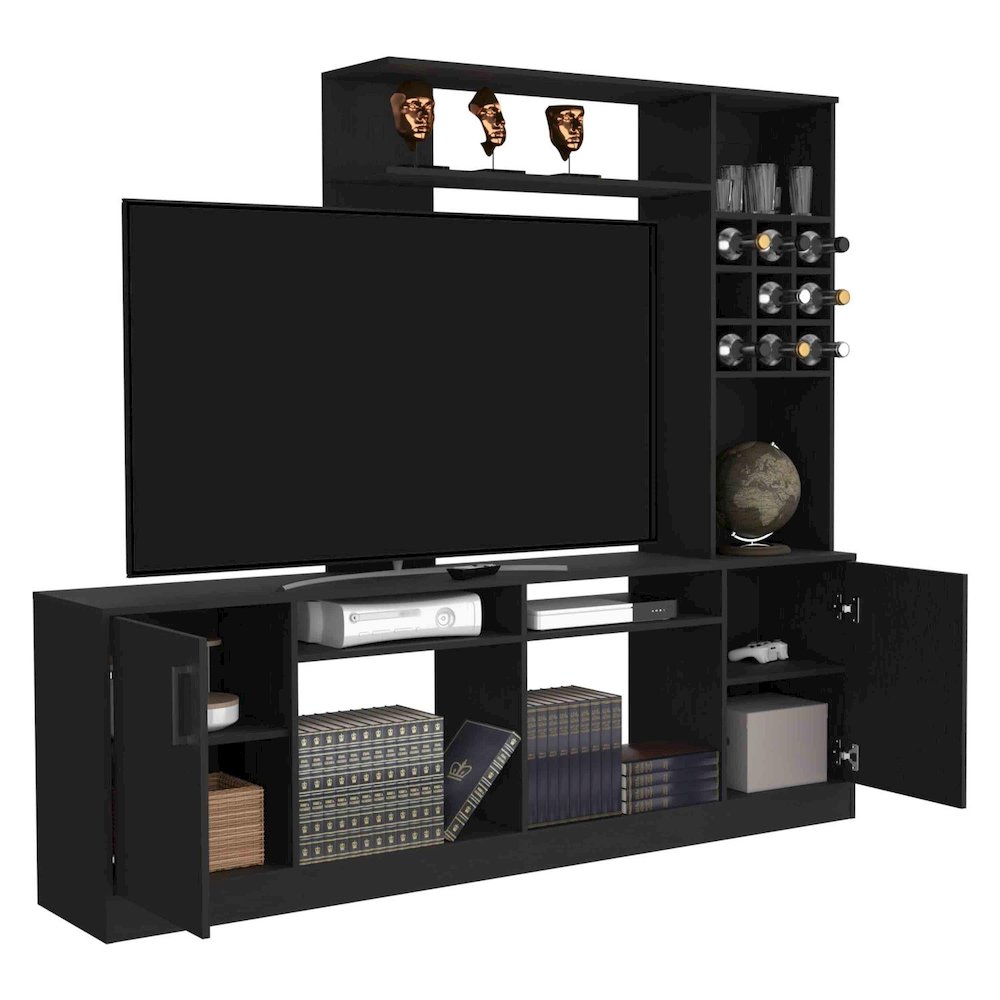 Essential Corner Bar Cabinet Macadamia MDF. Picture 2