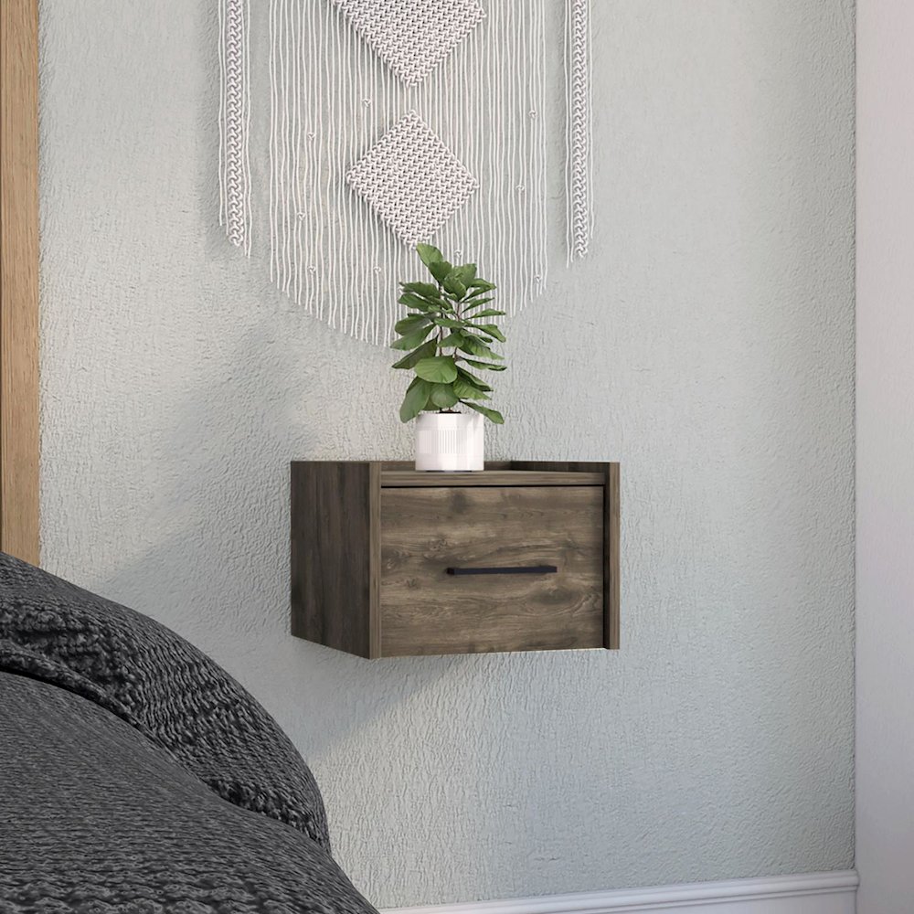 Boa Floating Nightstand Dark Brown MDF. Picture 3
