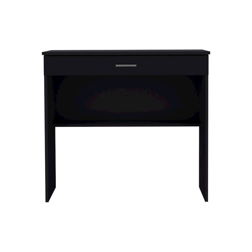 Computer Desk Black MDF. Picture 1