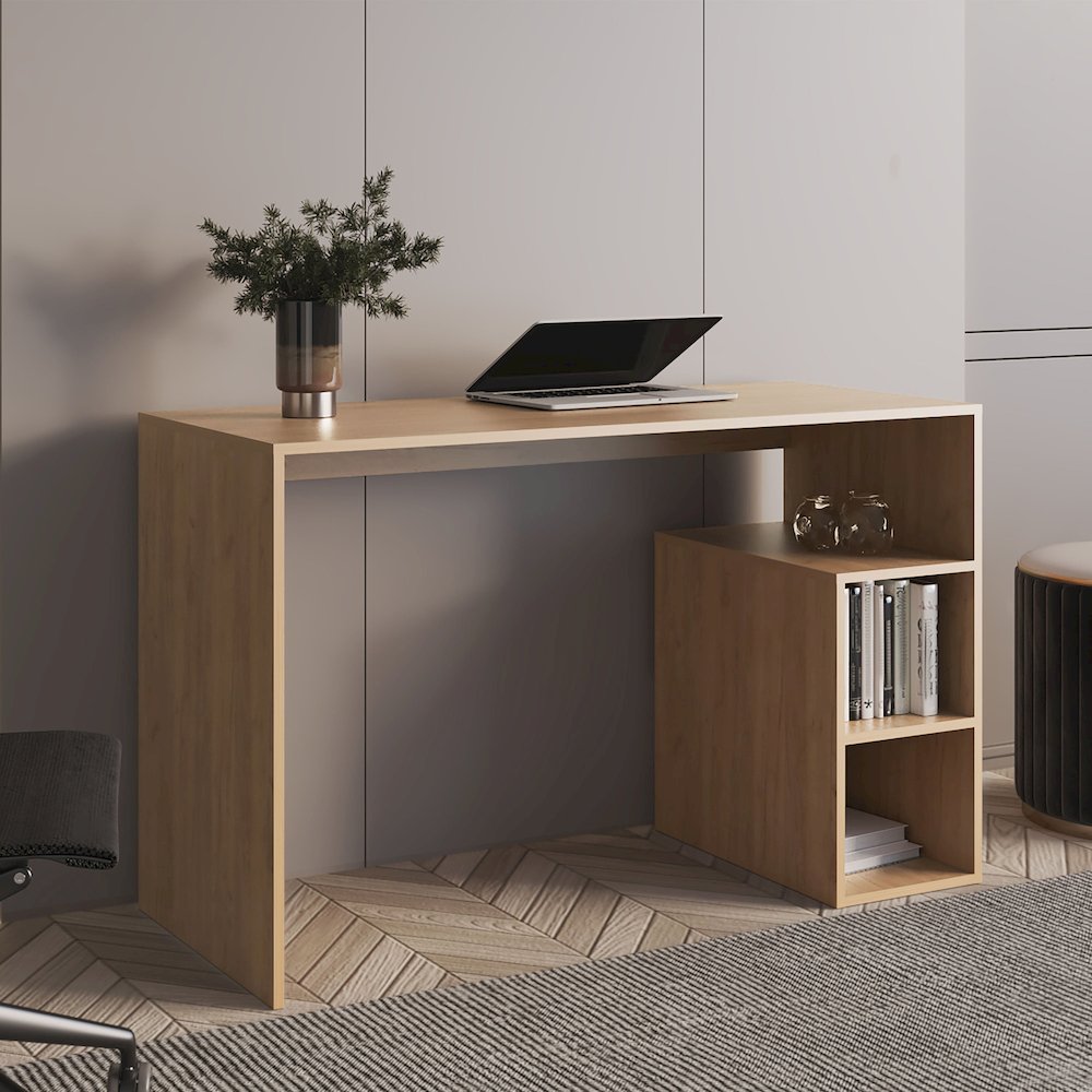 Solid Desk Natural Oak MDF. Picture 4