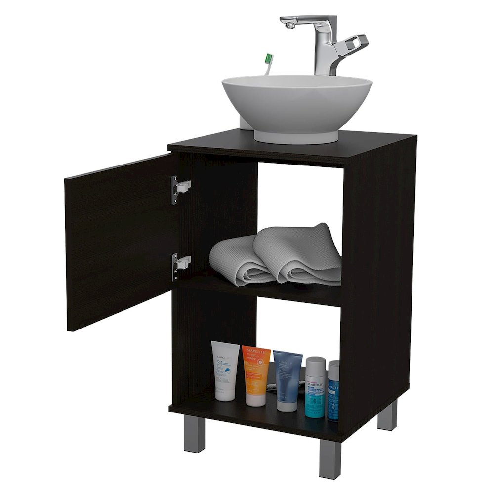 Cincinatti Corner Bar Cabinet Dark Brown MDF. Picture 2