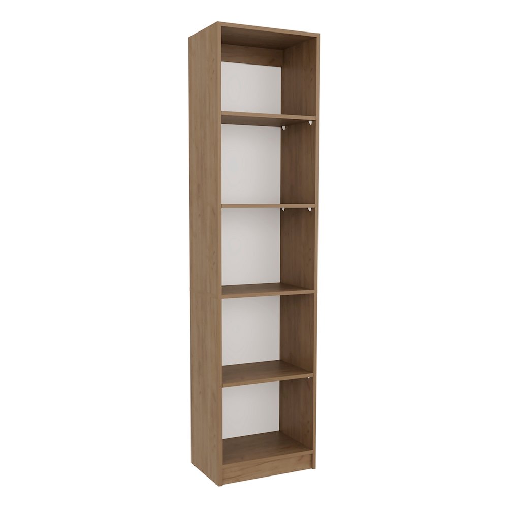 Home Slim Design Bookcase With 5-Tier Shelves, Natural Oak. Picture 1