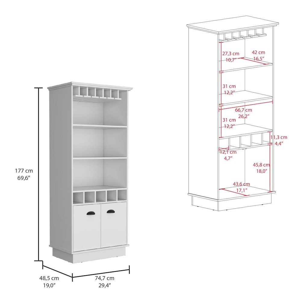 Dundee Bar Cabinet White MDF. Picture 4
