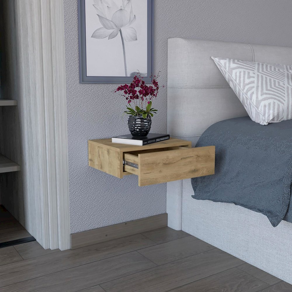Milano Floating Nightstand Macadamia MDF. Picture 5