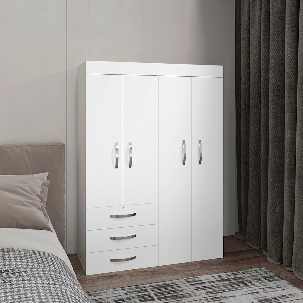 Denver Mobile Armoire White Wengue MDF. Picture 3