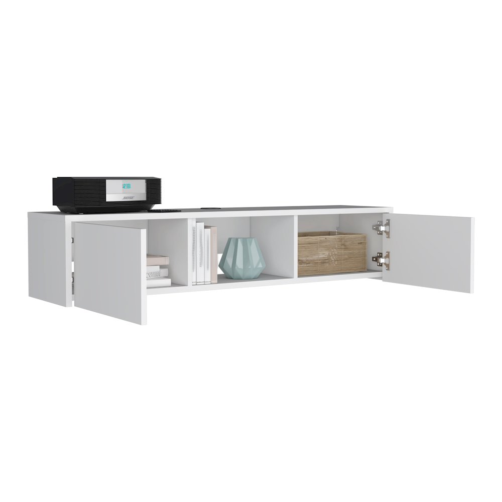 Glen Floating TV Stand White MDF. Picture 2