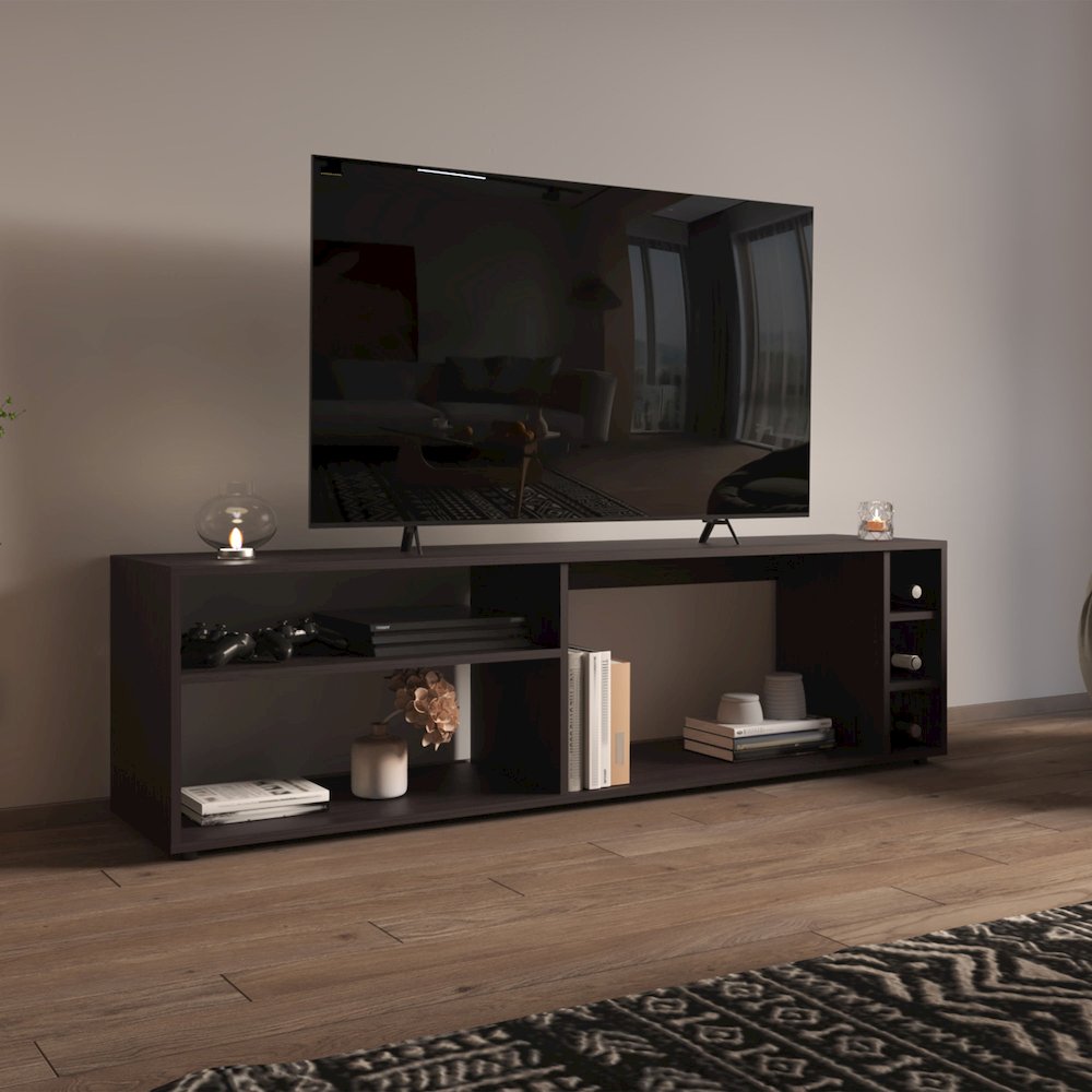Suxta TV Stand Black MDF. Picture 4