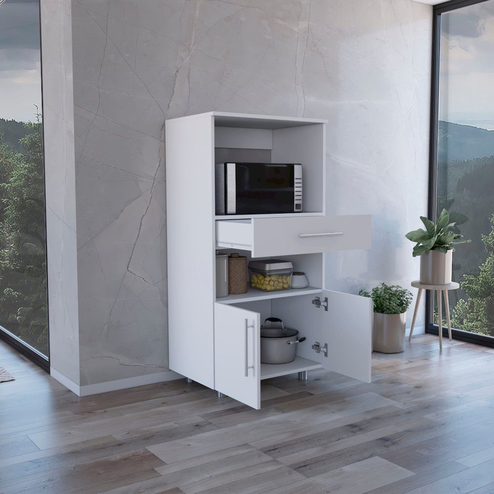 Worland Pantry Cabinet White MDF. Picture 3