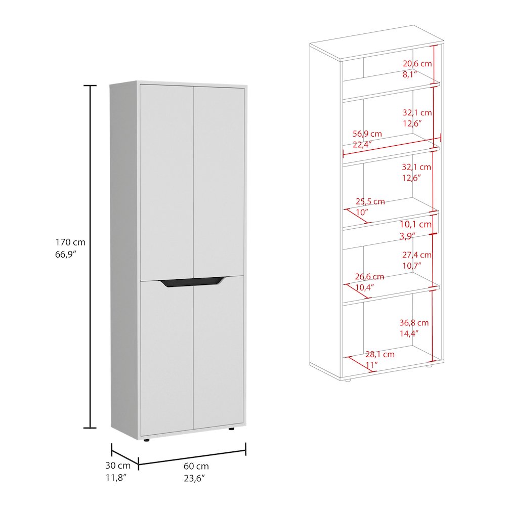 Herrin Multistorage Kitchen Pantry White/Black MDF. Picture 4